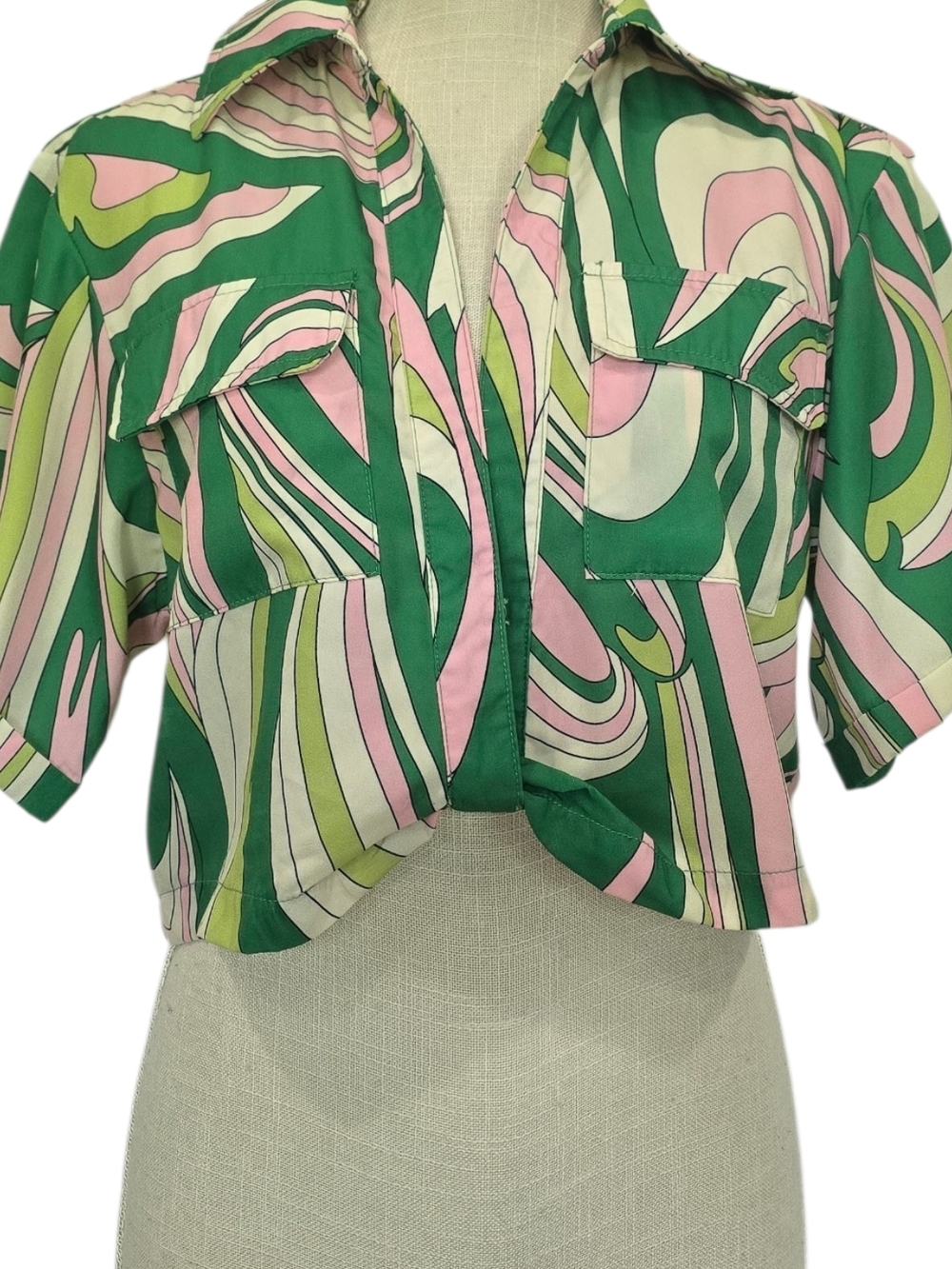 Womens Multi-color Abstract Top